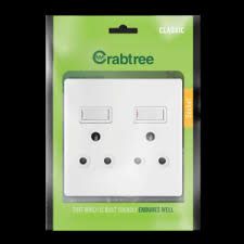 WALL SOCKET DOUBLE 4X4 CRABTREE
