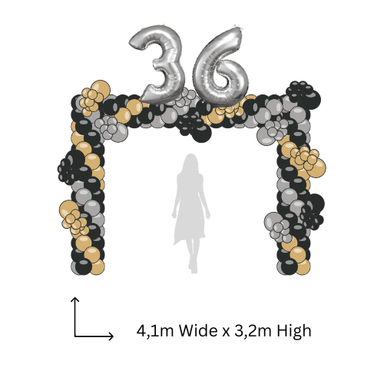 Organic Square Balloon Arch with 2 Numbers