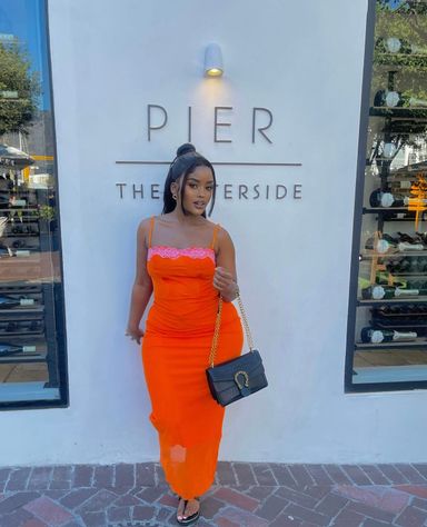 Orange Mesh dress