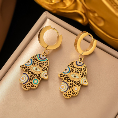 Evil eye Hamsa earring