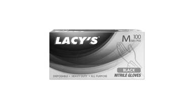 Lacy's Nitrile Gloves 100's - Black (M)