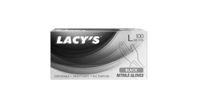 Lacy's Nitrile Gloves 100's - Black (L)