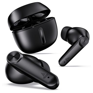 BoAt Airdopes Max TWS Earbuds with 100 HRS Playtime, Quad Mics with ENx™ Tech, Beast™ Mode(50ms Low Latency), ASAP™ Charge, Bluetooth v5.3 and IWP™(Carbon Black)