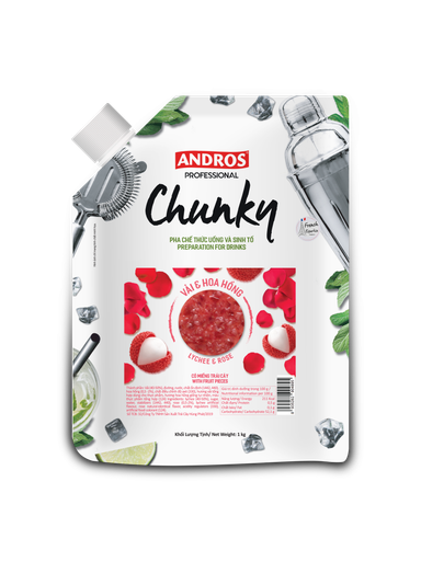 Andros Lychee & Rose Chunky 1kg 