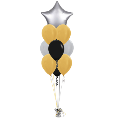 4 Tier Helium-Filled Cluster of any 9 x 12 Inch & 1 x Jumbo Star Balloons