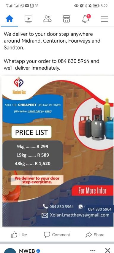 9kg - Gas Refill/Exchange 