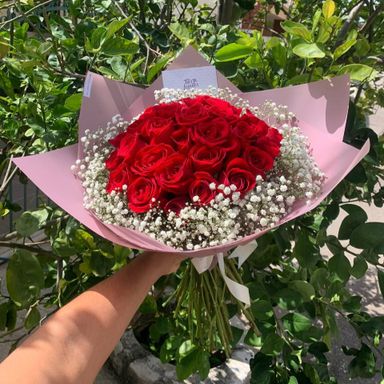 24 rosas con Gypso