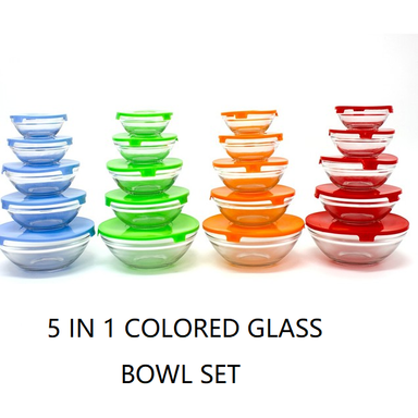 5 in 1 Glass Nesting Bowls