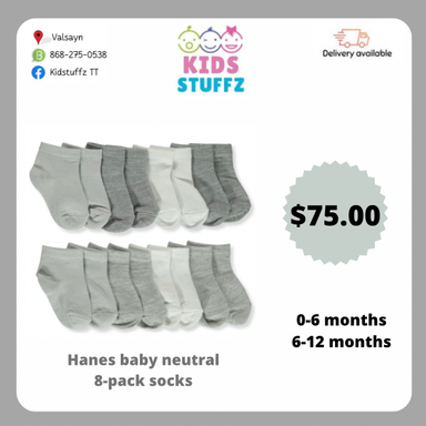 Hanes Baby Neutral 0-6/ 6-12 months socks 