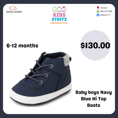 Children’s Place Hi Top Navy Blue boots 6-12 months