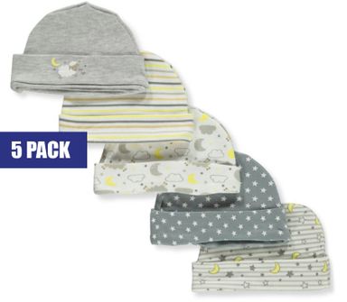 Zak & Zoey 5-pack baby hats 0-12m