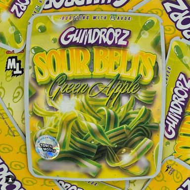 Gumdrop's sour belts green 🍏 apple 