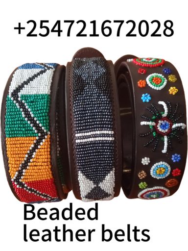 Leather beaded belts 