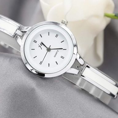 Ladies Classic Small Round Dial Bracelet Watch - Silver