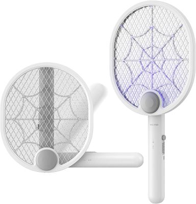 Electric Mosquito Racket Folding Purple Trap Light Foldable Plastic Wall-Mounted Rechargeable Mosquito Fly Racket