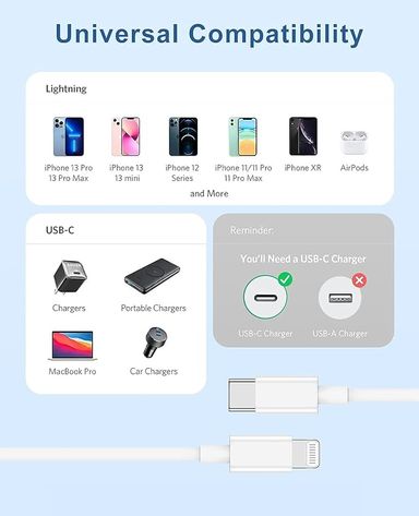 Apple iPhone USB-C to Lightning Cable (W/Packing)