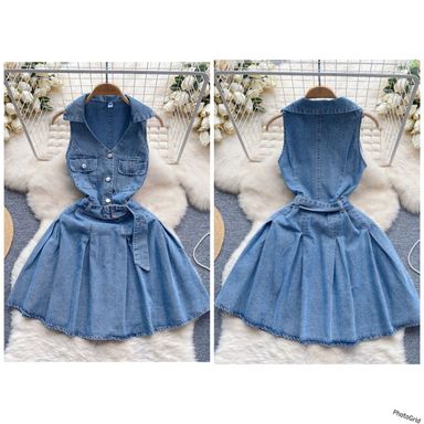 LUXURY DENIM BELTED DRESS