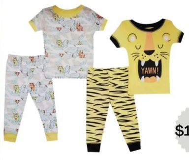 Koala Kids 4-piece pajamas tiger set 