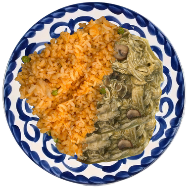 Orden de Mole verde con arroz rojo 