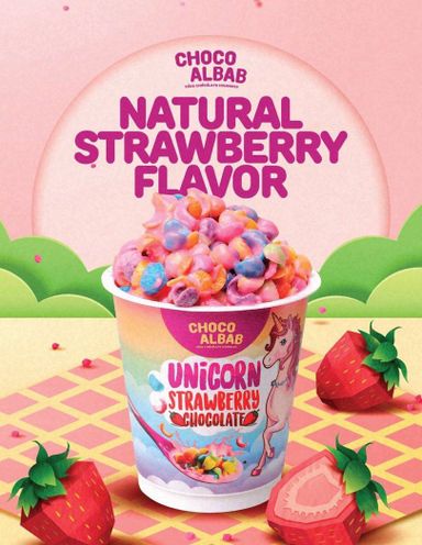 Choco Albab Unicorn Strawberry Chocolate Mini Tub (85g)