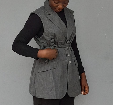 Blazer sans manche gris