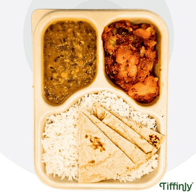 Standard Thali - Curry of the day, Daal of the day, Rice, Roti