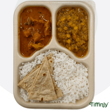 Meat Thali - Curry of the day, Daal of the day, Rice, Roti