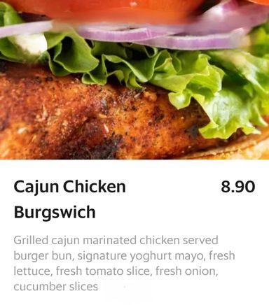 Cajun Chicken burgswich