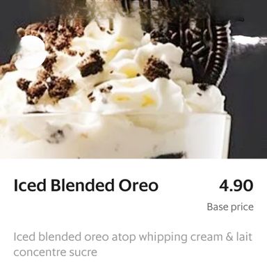 Iced blended oreo 