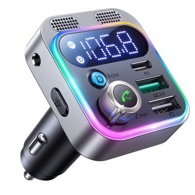 JOYROOM JR-CL16 48W Bluetooth 5.0 Car Wireless FM Transmitter(Silver)