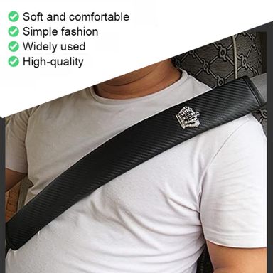 50cm Crown Carbon Fiber Car Leather Seat Belt Cover 