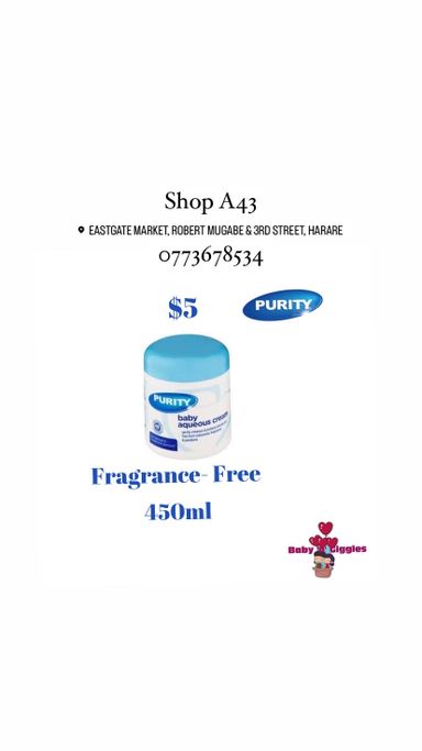 Purity Baby Aqueous Cream 500ml fragrance free