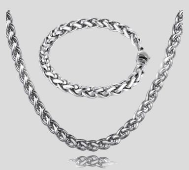 Cuban Chain, Necklace and Bracelet SET