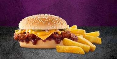 Cheese ribster burger meal 