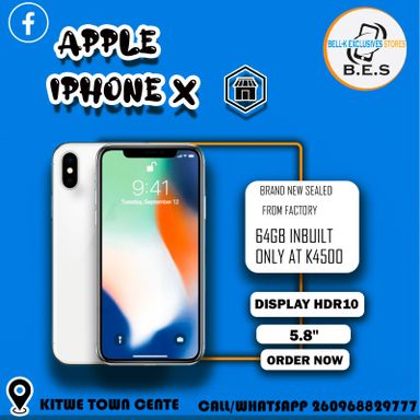 Iphone X 64gb inbuilt 