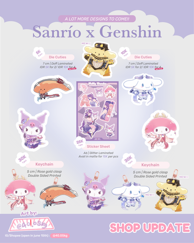 Sanrío x Genshin: Keychains