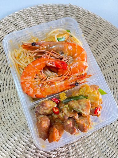 🌶️Fried Laksa Bento with Salted Egg Chicken  