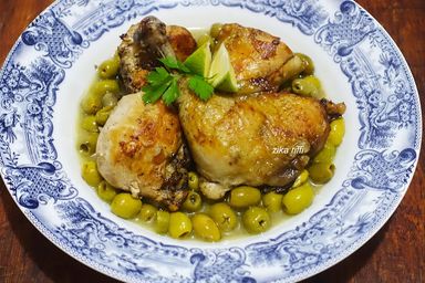 Chicken Tajine with olives (for 2)