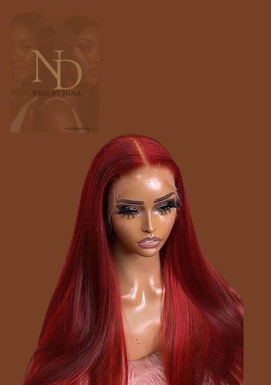 Jet red wigs