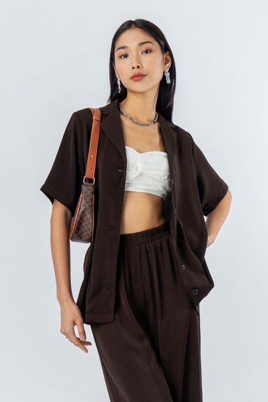 Trifecta Top in Brown (XS)