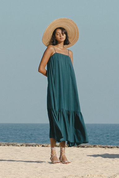 Beach Please Maxi in Teal (S)