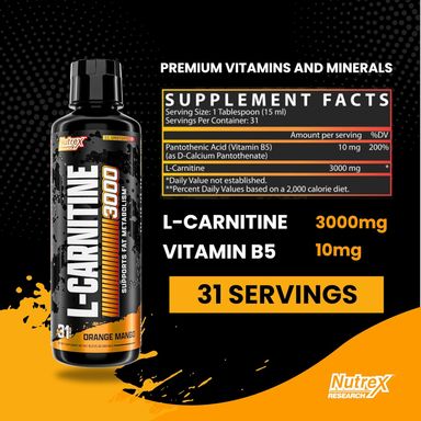 NUTREX L-CARNITINE 3000 31 SERV ORANGE MANGO