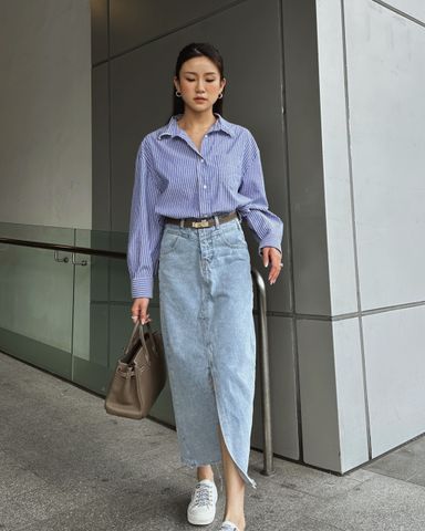 DENIM SKIRT(LIGHT WASHED)