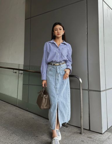 DENIM SKIRT(LIGHT WASHED)