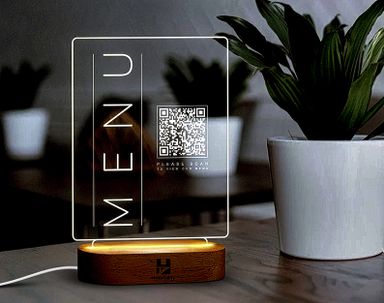 HCM Acrylic Led Light Menu Stand