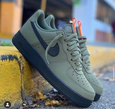 Nike Air Force one couleur mixte verte/ Noir / Orange 