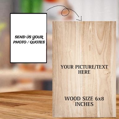 Customize wood engrave frame with your own photo and text