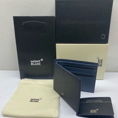 [6cc Black/IndigoBlue #116326] - Montblanc Sartorial Wallet