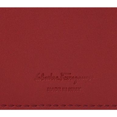 [6cc Card Wallet #66-A302] Salvatore Ferragamo Silver Double Ganchini