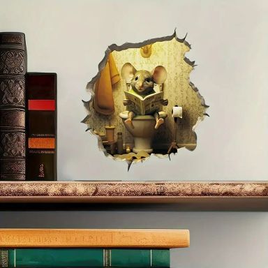 Mouse Hole in the wall Sticker